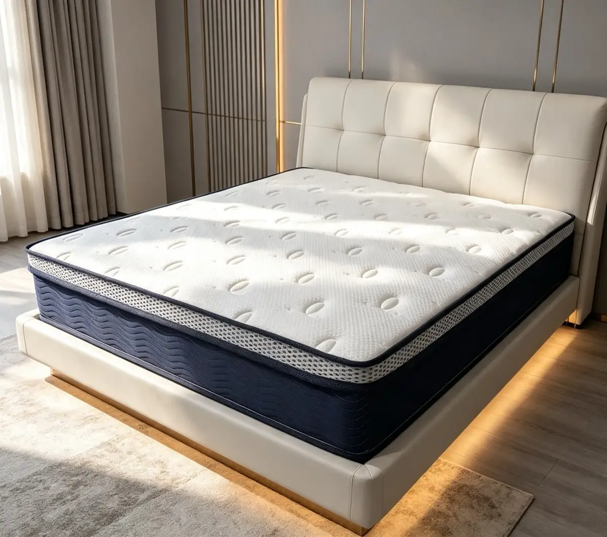 Navy Border Mattress