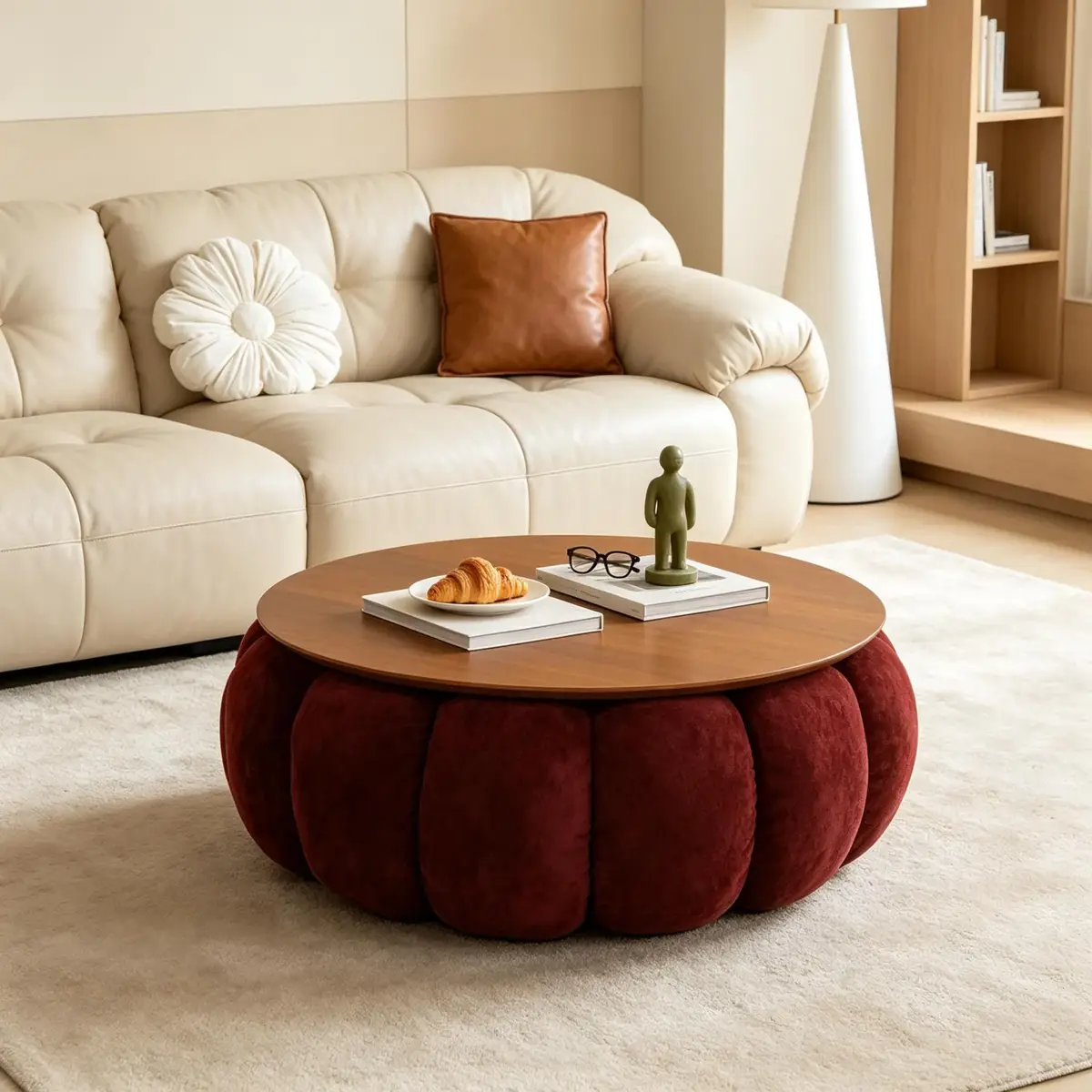 Round Upholstered Table