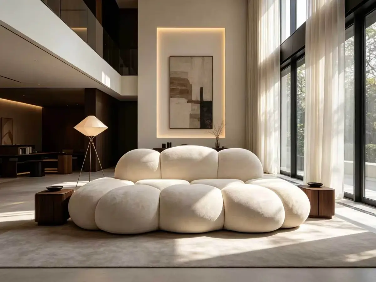 YS6109 sculpted cloud sofa in a sunlit living room