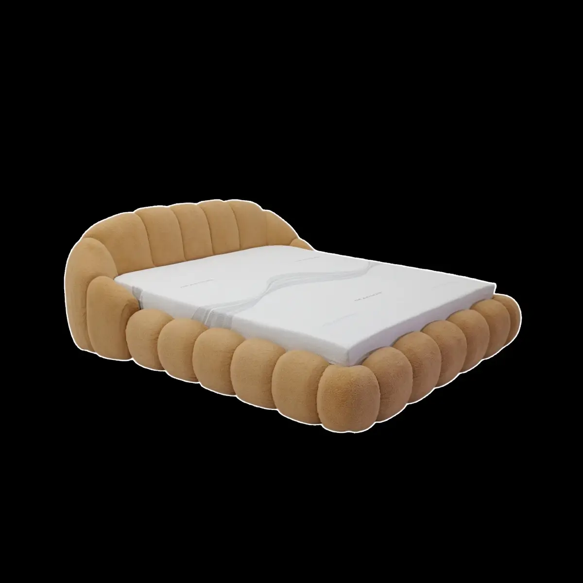 Sculpted Upholstered Bed — alternate view